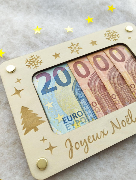 Carte en bois  pour offrir de l'argent / carte en bois billets