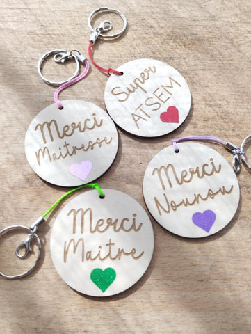 Porte clé maîtresse, maître, atsem ou nounou