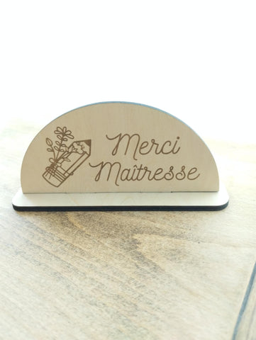 Porte lunettes en bois personnalisé spéciale Maîtresse, Maître ou Atsem