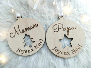 Boule de Noël personnalisée en bois