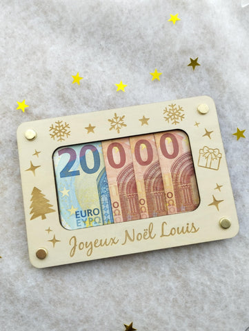 Carte en bois  pour offrir de l'argent / carte en bois billets