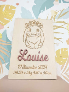 Lapin  Affiche en bois thème Lapin