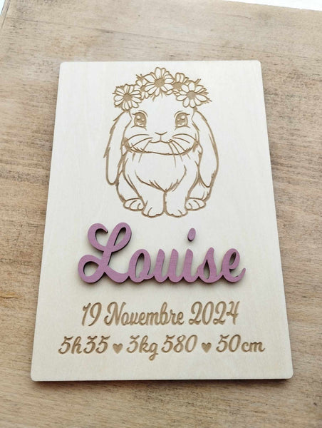 Lapin  Affiche en bois thème Lapin