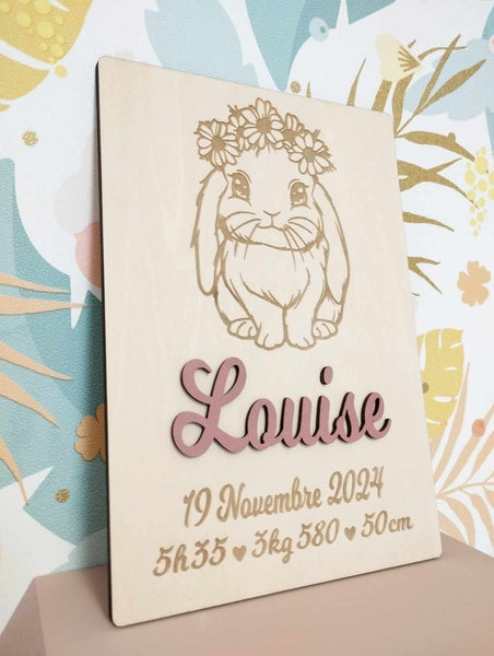 Lapin  Affiche en bois thème Lapin
