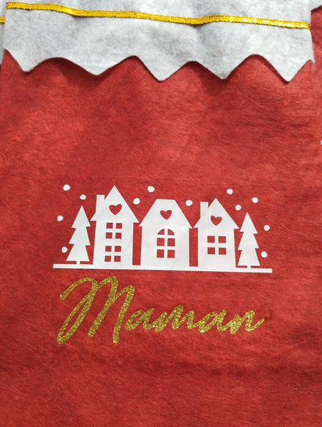 Chaussette de Noël personnalisables / Chaussette de Noël rouge personnalisée