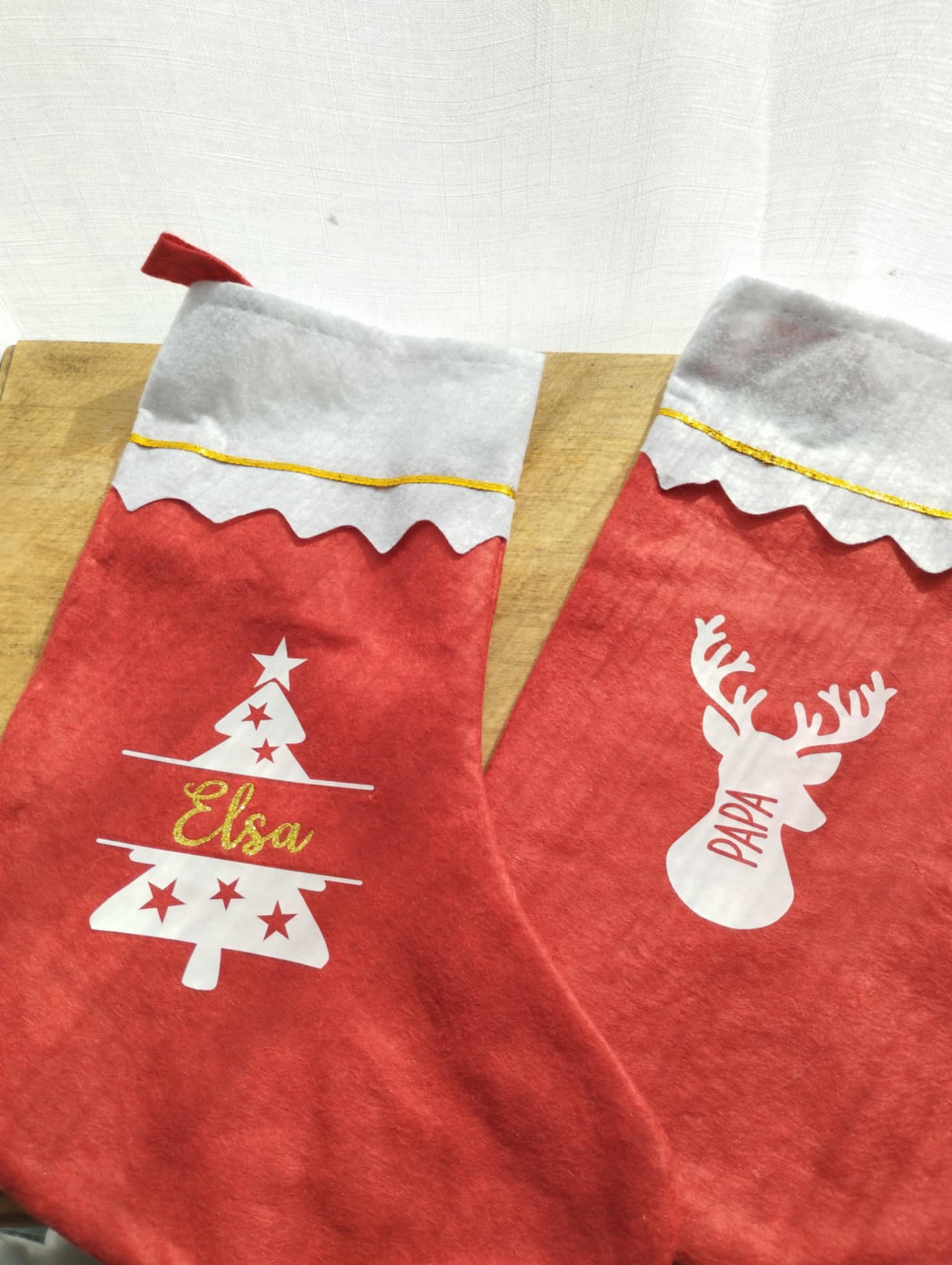 Chaussette de Noël personnalisables / Chaussette de Noël rouge personnalisée