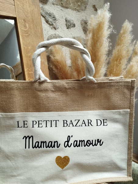 Cabas " Le petit bazar de Maman d'amour"