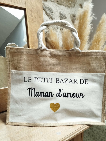 Cabas " Le petit bazar de Maman d'amour"