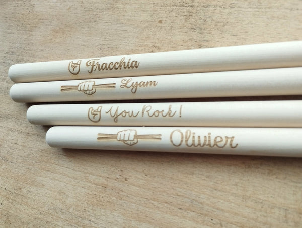 Baguettes de batterie personnalisable