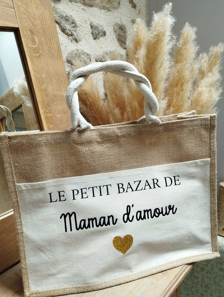 Cabas " Le petit bazar de Maman d'amour"