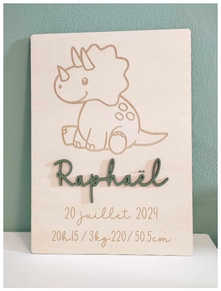 Dinosaure Affiche en bois thème Dinosaure