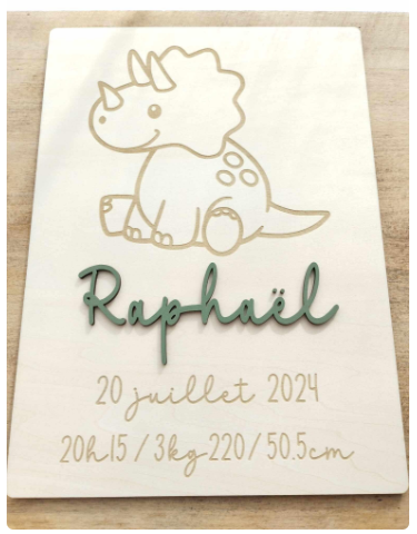 Dinosaure Affiche en bois thème Dinosaure