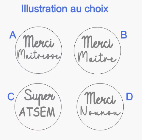 Porte clé maîtresse, maître, atsem ou nounou