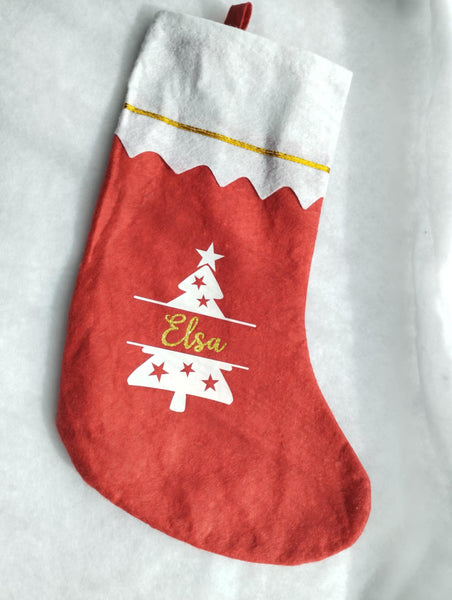 Chaussette de Noël personnalisables / Chaussette de Noël rouge personnalisée