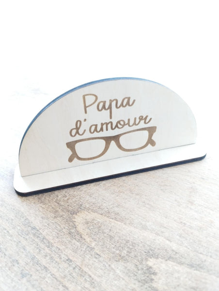 Porte lunettes en bois personnalisé spéciale Fête des Pères