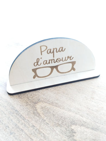 Porte lunettes en bois personnalisé spéciale Fête des Pères