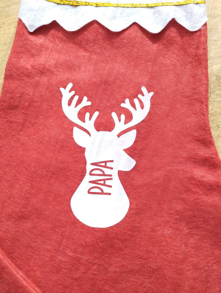 Chaussette de Noël personnalisables / Chaussette de Noël rouge personnalisée