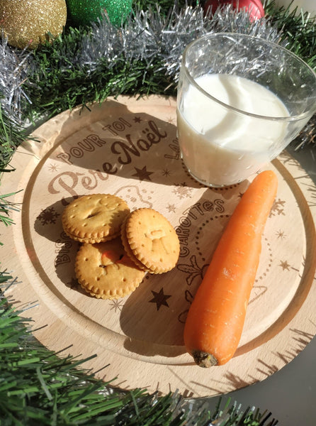 Plateau goûter personnalisé du Père Noël et ses rennes