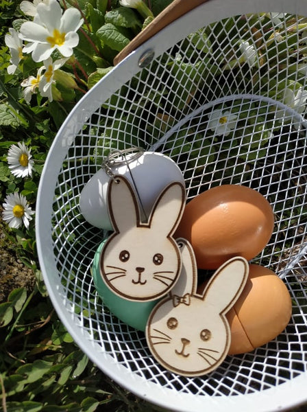 Portes clés "Tête de lapin fille ou garçon"