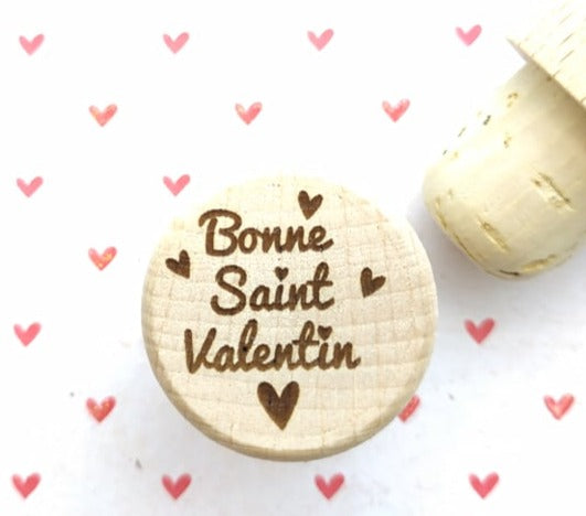 Bouchon de liège "Bonne Saint Valentin"