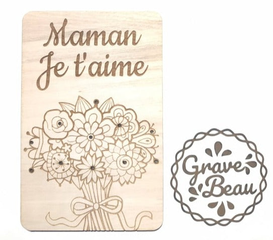 Carte porte fleurs personnalisable de A à Z