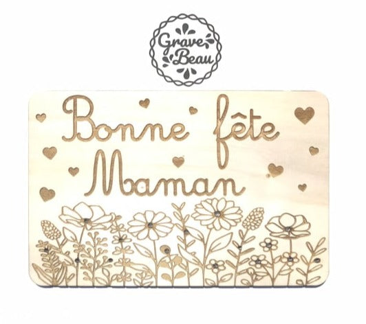 Carte porte fleurs personnalisable de A à Z