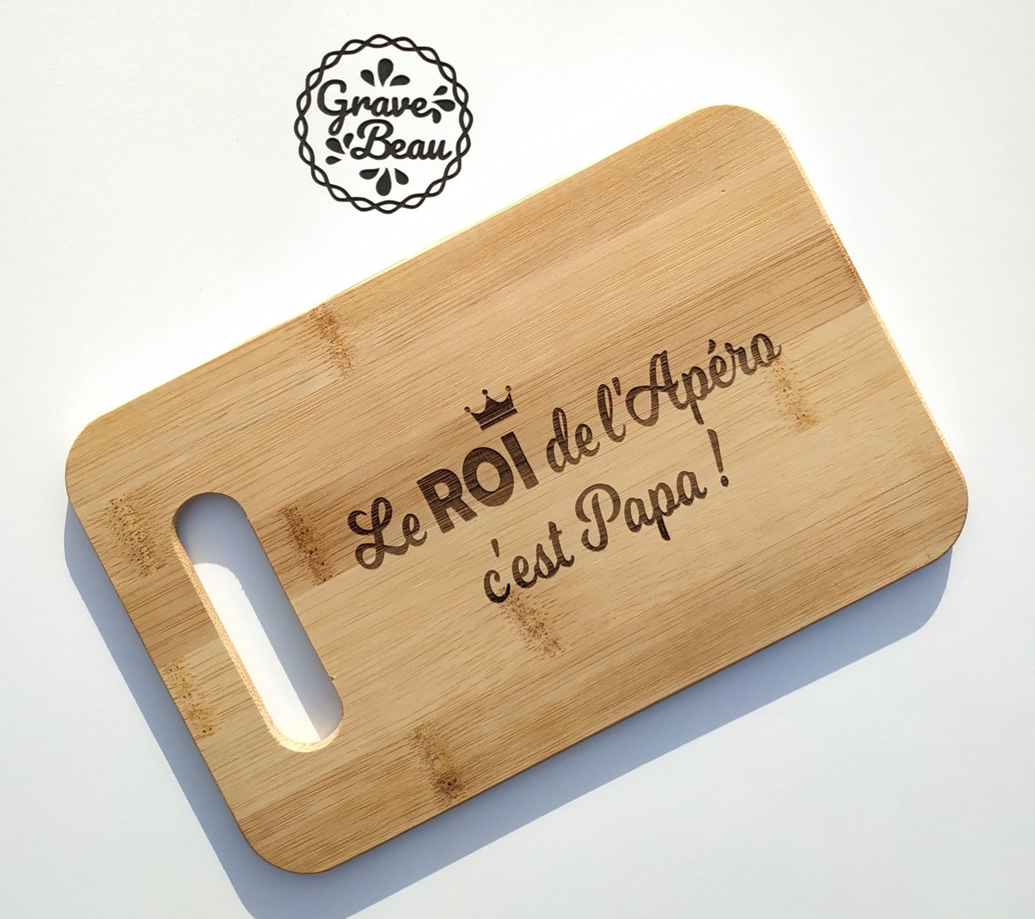 Planche à Découper En Bambou Avec Message Gravé - Cadeau Humour Pour Papa - Fête Des Pères, Anniversaire, Noël
