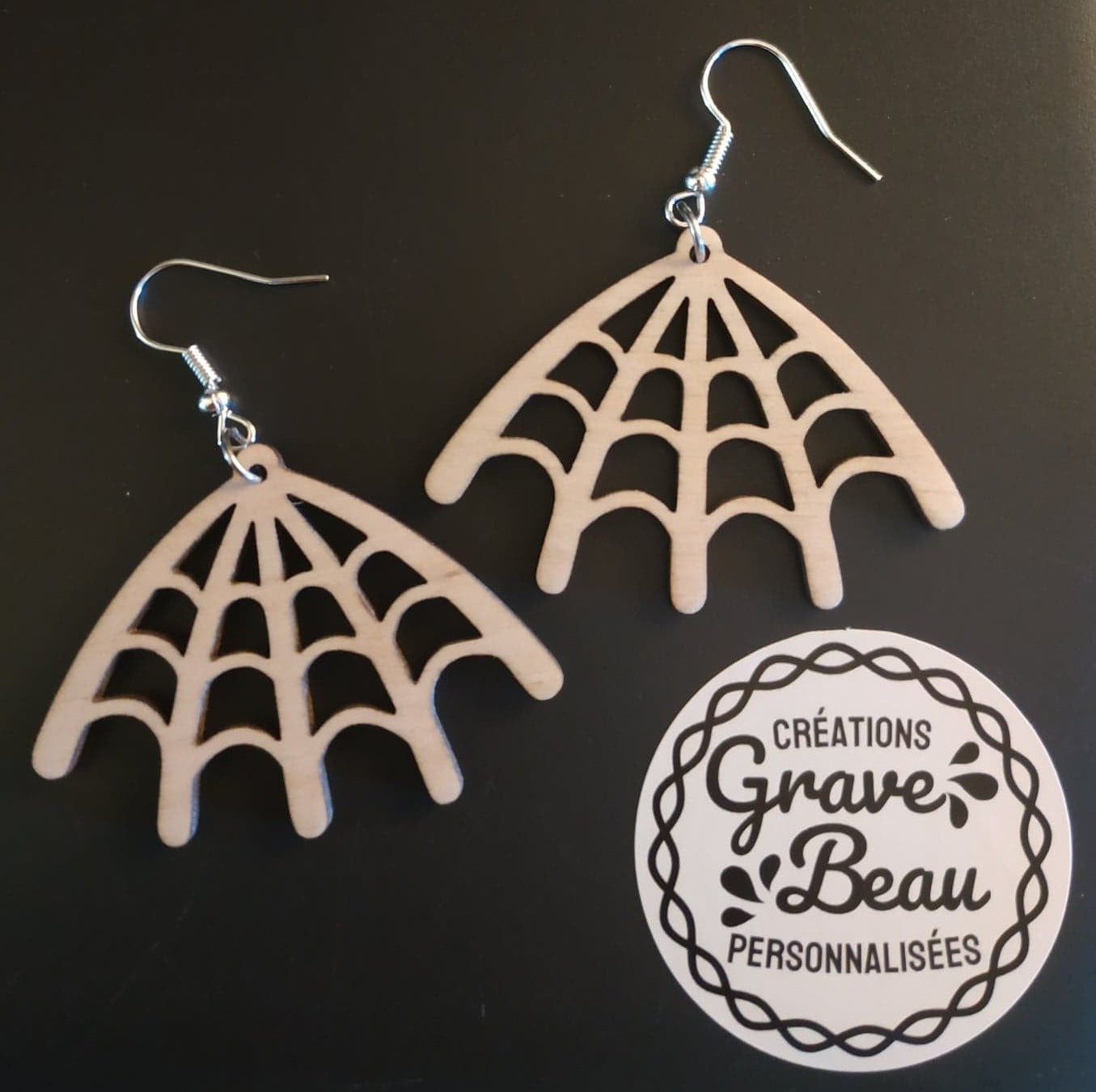 Boucles d'oreilles HALLOWEEN "Toile"