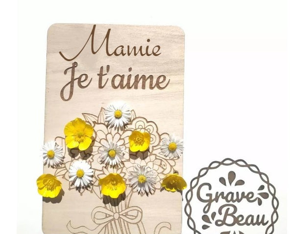 Carte porte fleurs personnalisable de A à Z