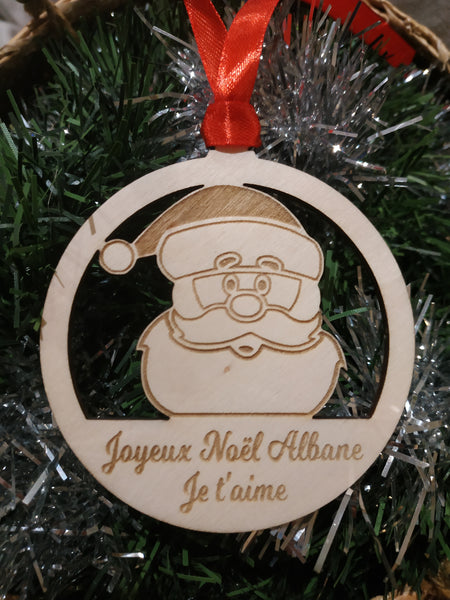 Boule de noël découpée + graver personnalisable